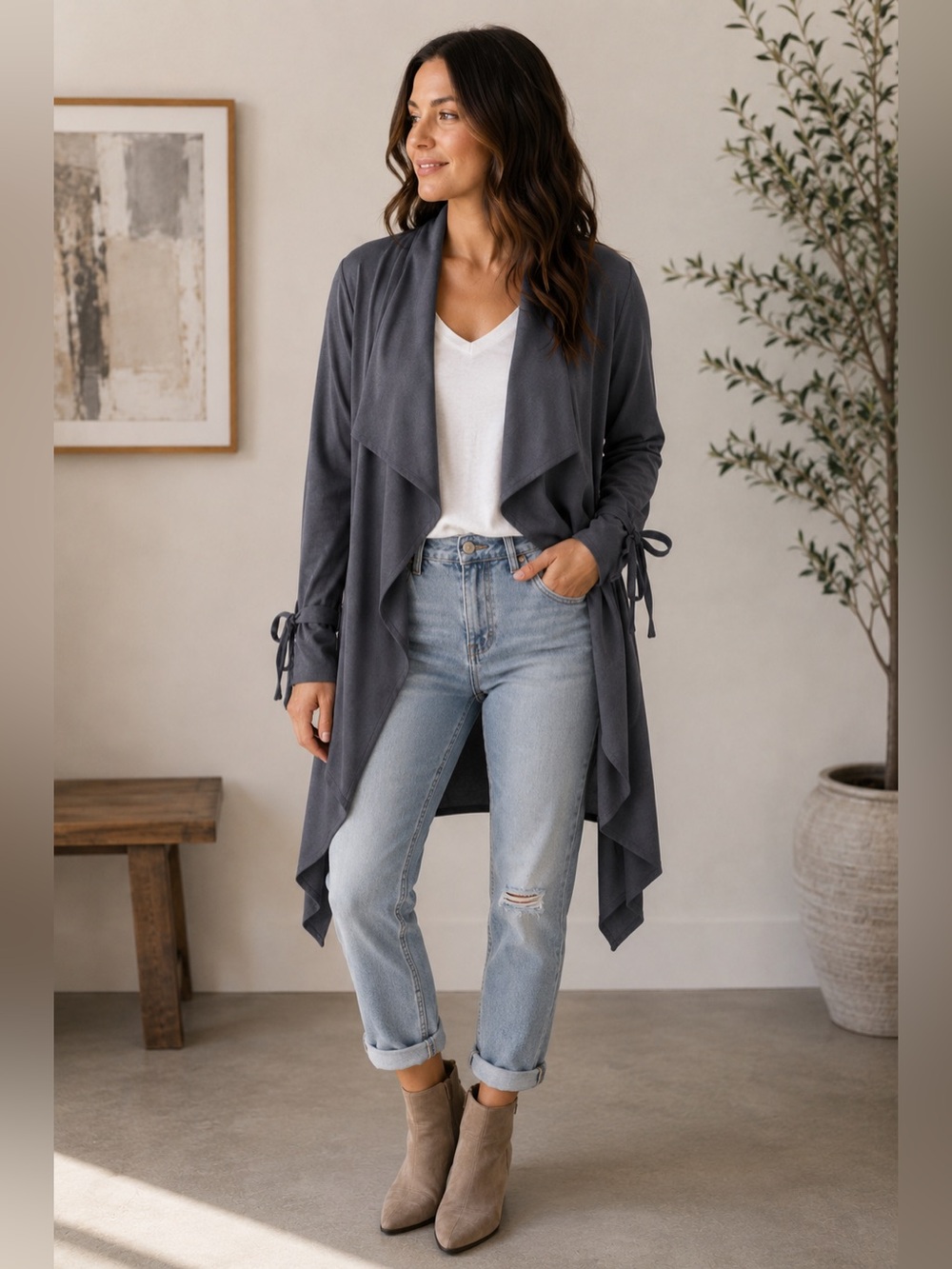 Thread & Supply Blue/Gray Emrata Jacket Size Small